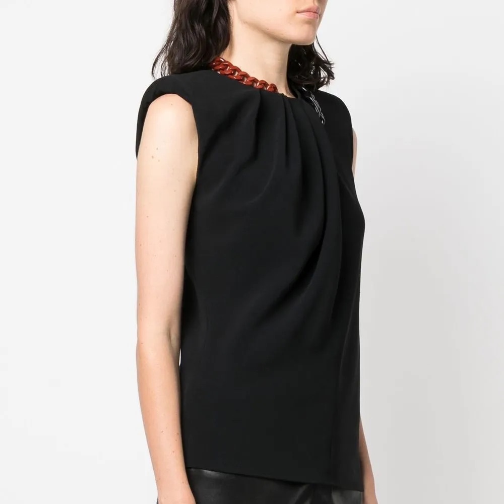 Stella McCartney Falabella Chain Necklace Gathered Top - Picture 3 of 16